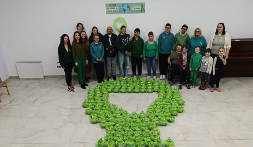 asociatia esperando funda verde din lampioane simbol al solidaritatii pentru a marca ziua mondiala a paraliziei cerebrale 68e5316857d7a