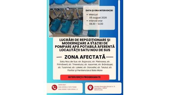 vital lucrari programate la statia de pompare apa potabila din satu nou de sus miercuri 5 august 6a71f45ec13f2