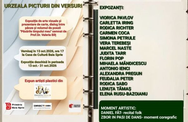 dinastia artelor pasarile timpului meu invitatie la lansare de carte de valeria bilt si vernisajul expozitiei urzeala picturii din versuri la baia sprie 6acba188ec4d9